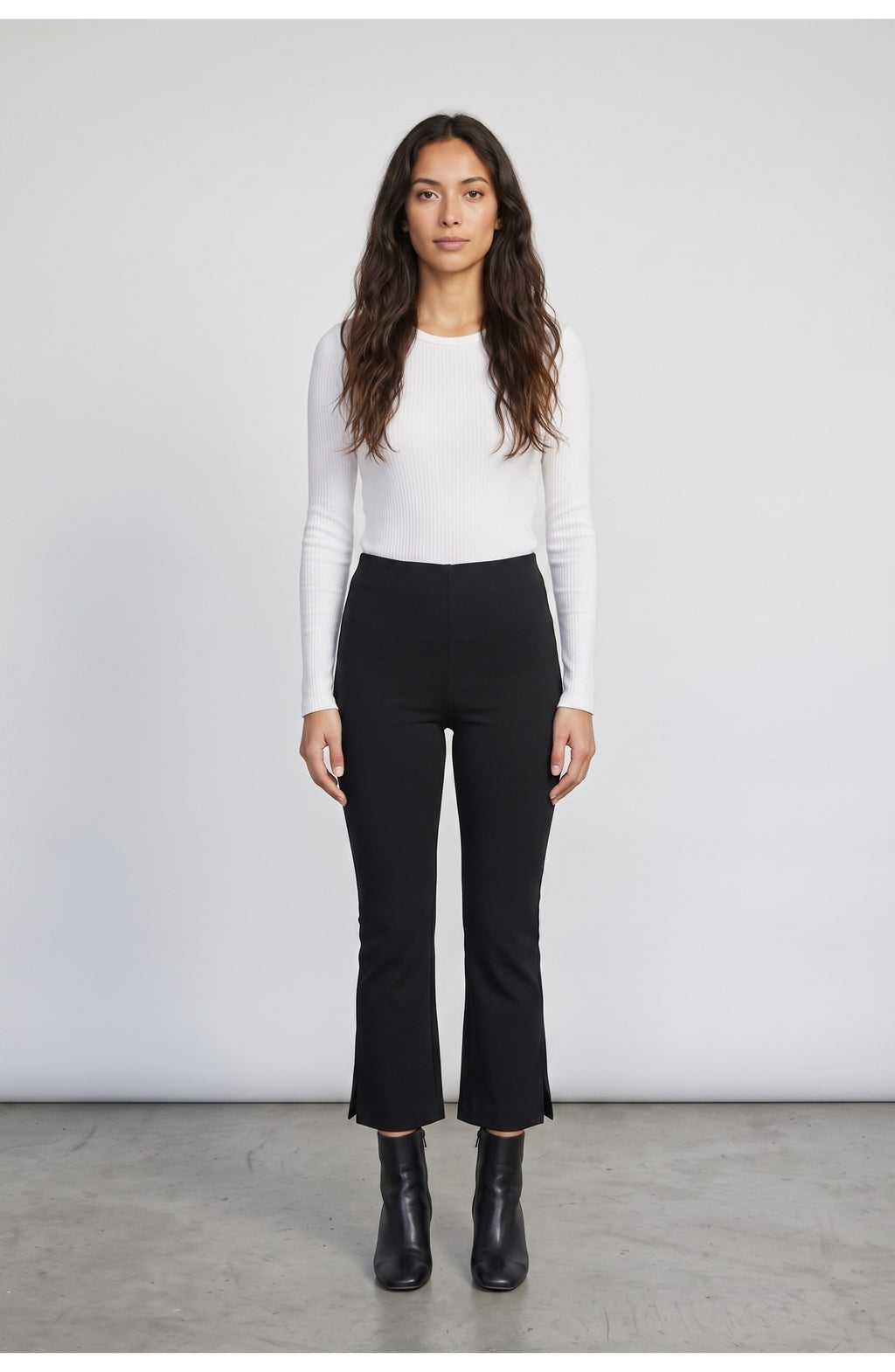 Women's Kick Flare Pants in Black, front view