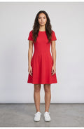 Women's Skater Dress in Cherry Red, front view
