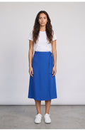 Women's Wrap Midi Skirt in Cobalt Blue, front view