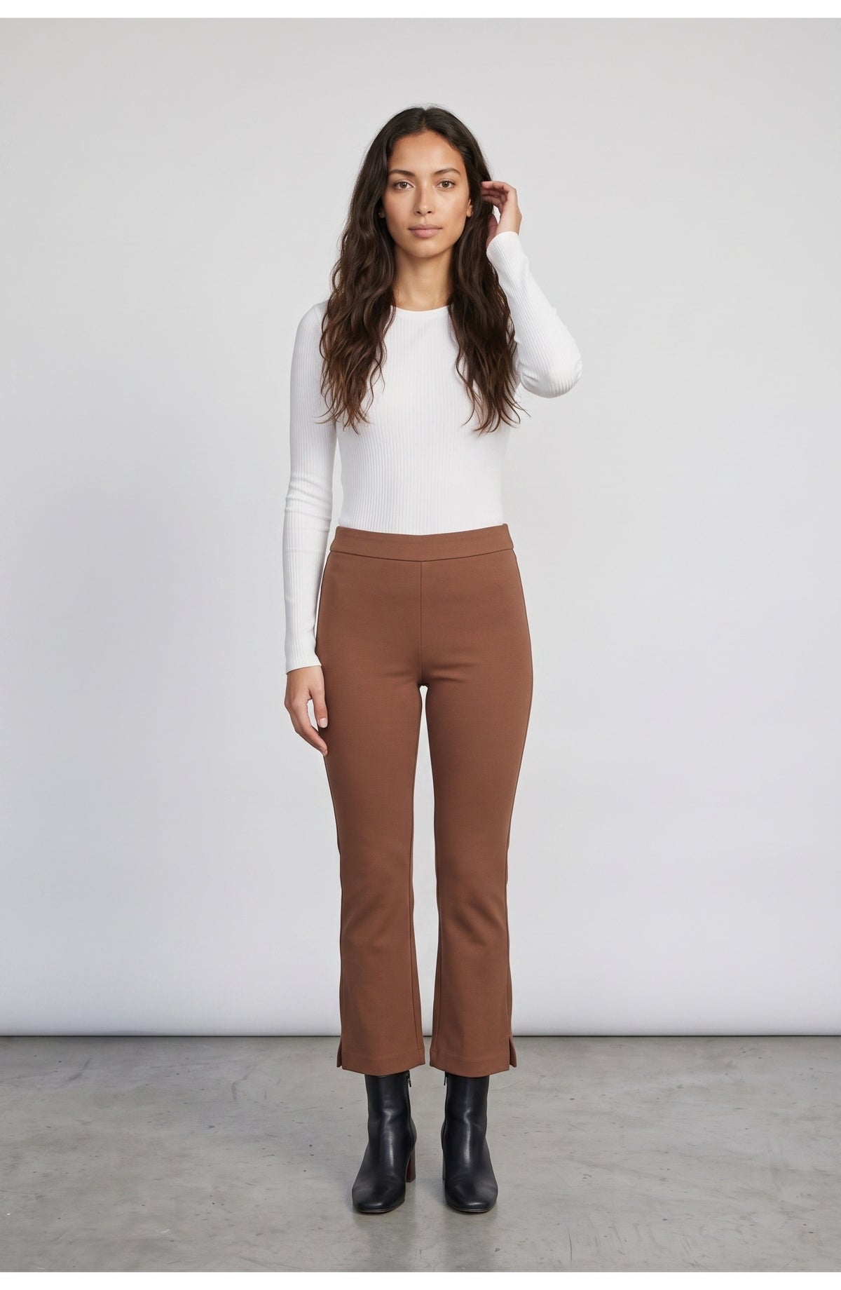 Women's Kick Flare Pants in Cocoa, front view
