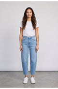 Women's Barrel Leg Jeans in Light Blue, front view