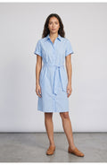 Women's Shirt Dress in Sky Blue, front view