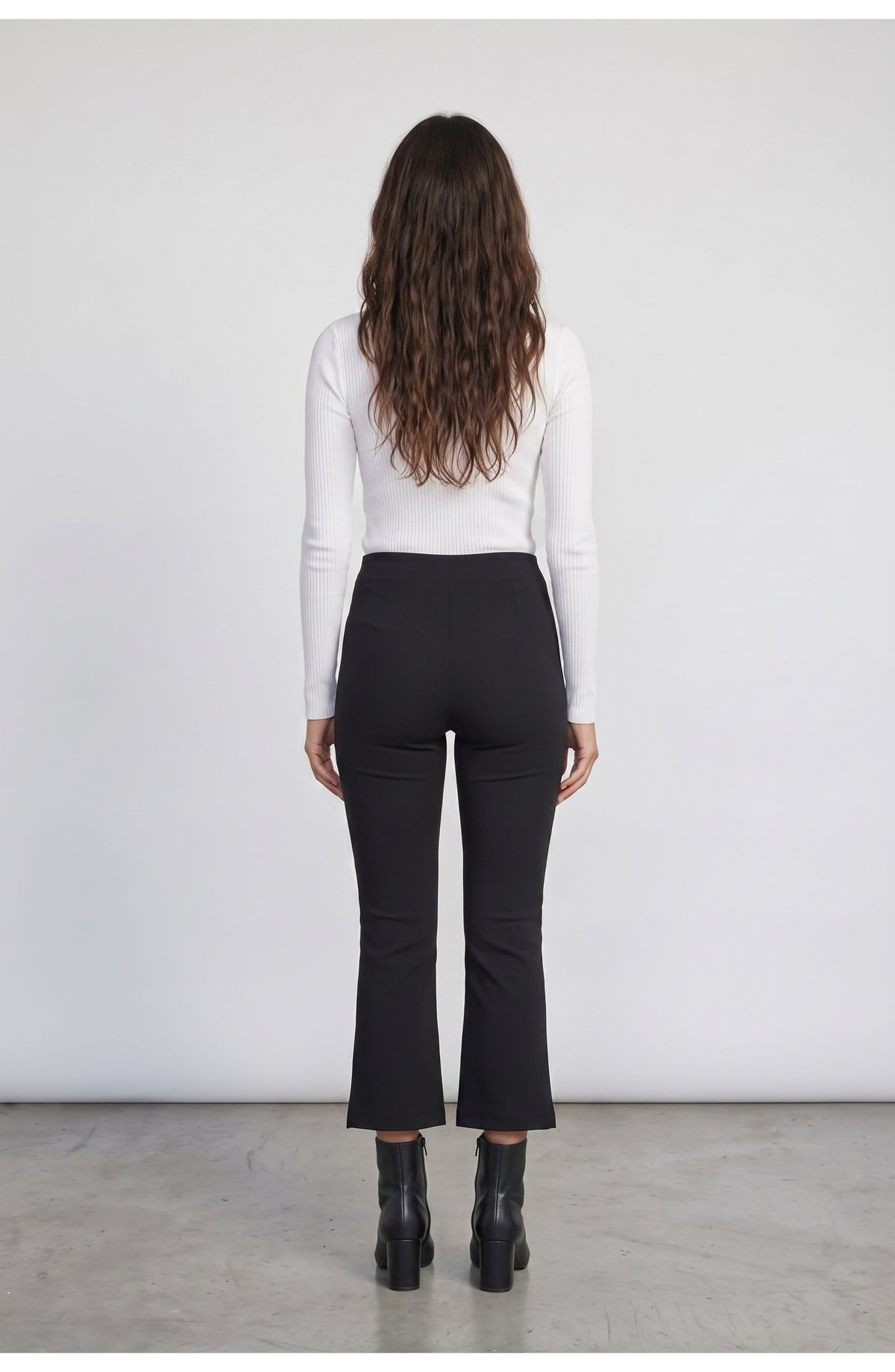 Women's Kick Flare Pants, back view (shown in Black)