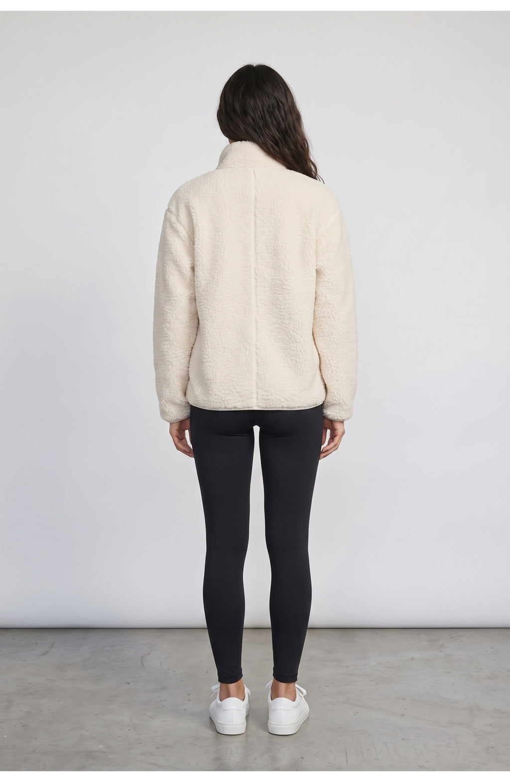 Women's Teddy Jacket, back view (shown in Cream)