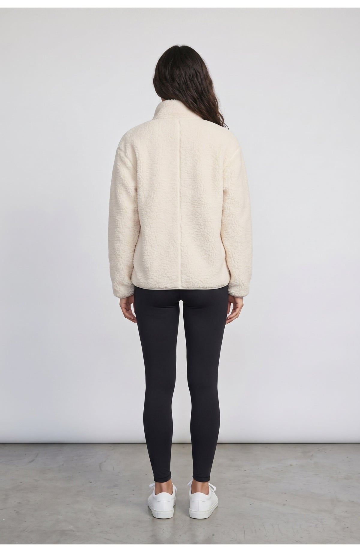 Women's Teddy Jacket, back view (shown in Cream)